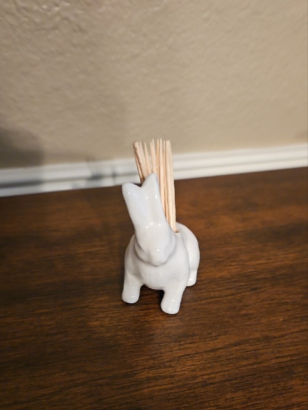 Coton Colors White Ceramic Bunny Toothpick Holder - Picture 3 of 4